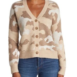 Lucky Brand Camo Cropped Cardigan Sweater NWOT